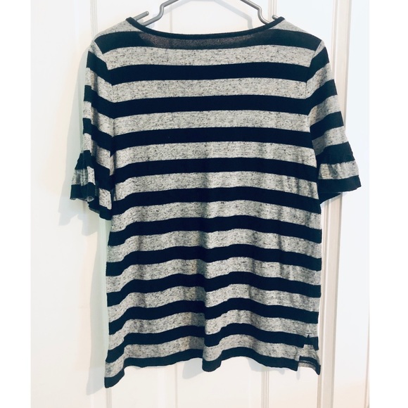 [LOFT] BNWOT Striped Top with Ruffle Sleeve - Picture 4 of 4